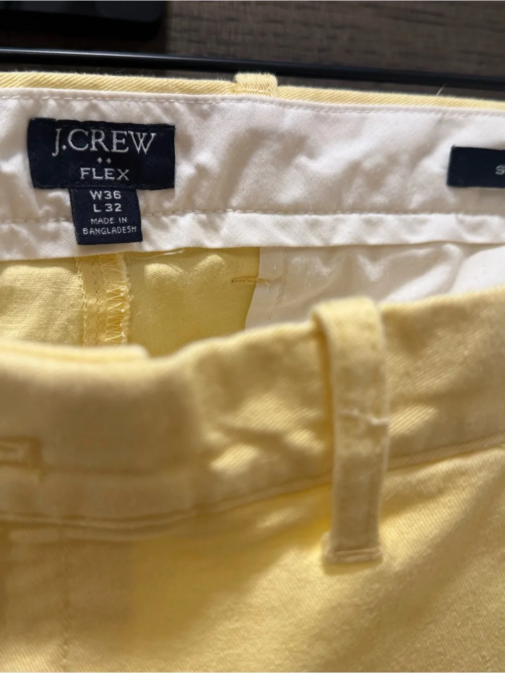 J. Crew Men's Chinos in Pale Yellow Cotton